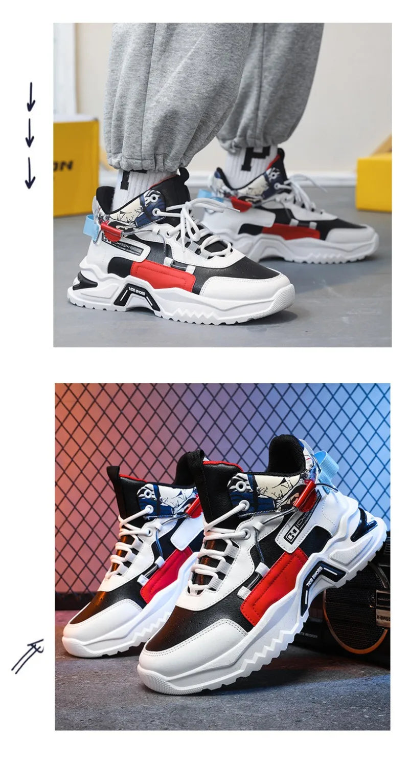 High Top Sneakers for Men Fashion Outdoor Casual Shoes Platform Vulcanized Shoes Men's Tennis Training Shoes Кроссовки Мужские