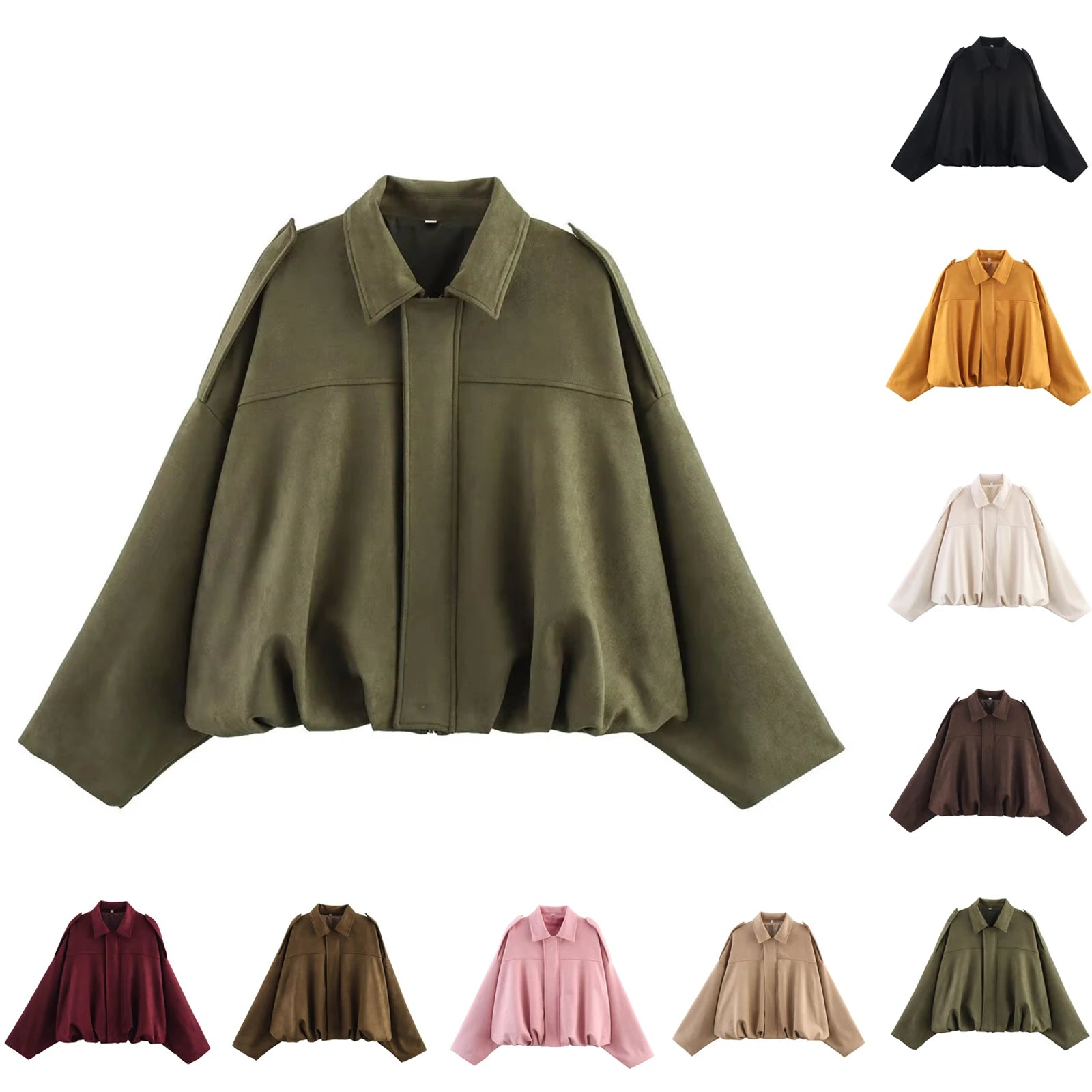 Women's Jackets Coat Fashion Turn-down Collar Long Sleeve Loose Coats Vintage Female Outerwear Chic Street Youth Jackets Tops