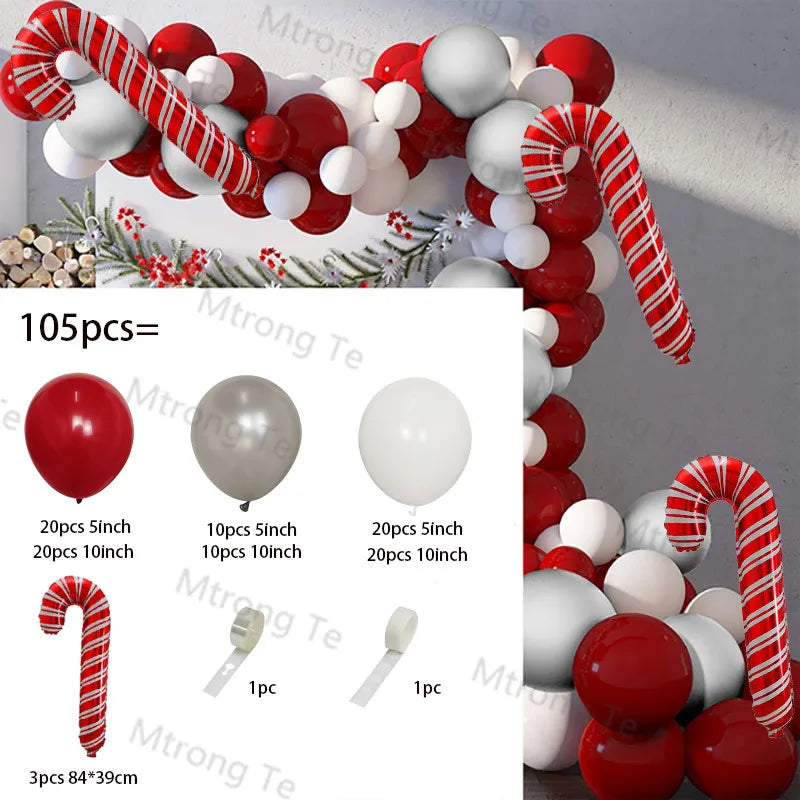 Christmas Decoration 2023 Balloon Red Green Arch Garland Kits Candy Balloons Santa Claus Merry Christmas Party New Year Decor