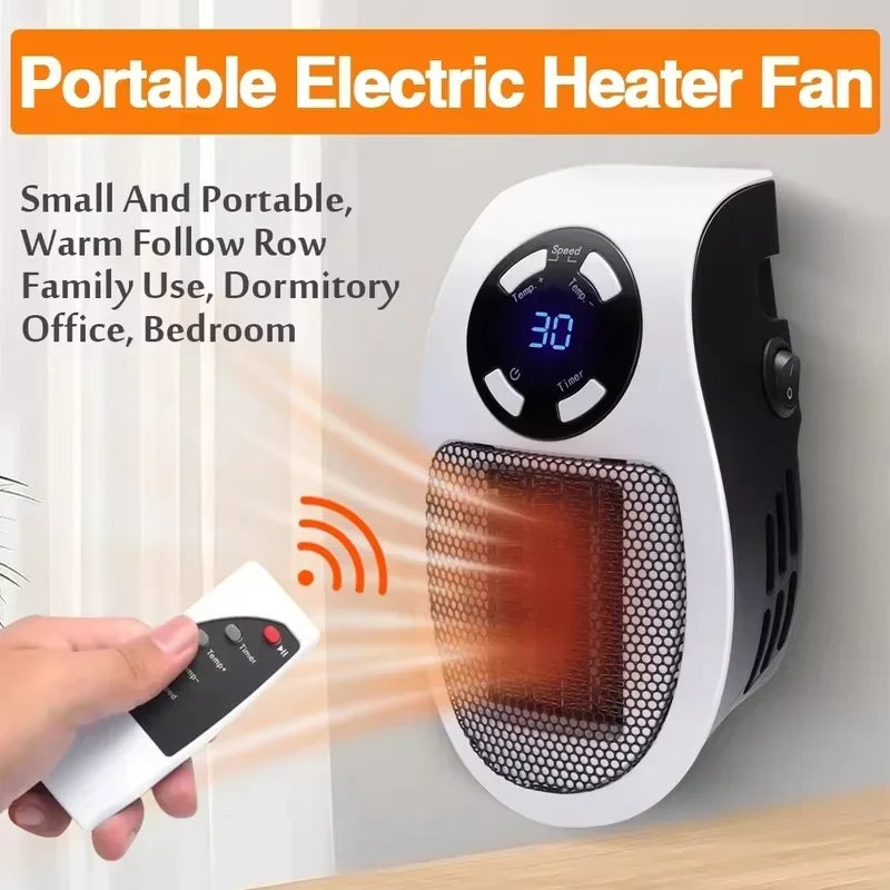 Portable Electric Heater Mini Radiator Plug in Wall Home Appliance with Remote Control Fast Heating Hand Warmer for Room Desktop