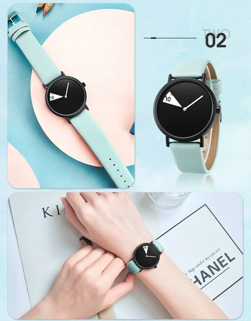 Women Watch Creative Wristwatch Ladies Watch Rotate  Leather Band Wristwatches Clock Montres Femme Reloj Mujer Relogio Feminino