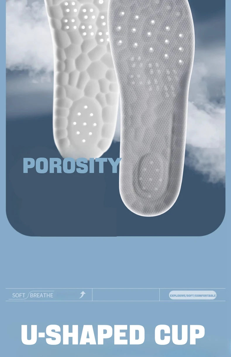 4D Massage Shoes Insoles Super Soft Latex Sports Insole for Feet Running Basket Shoe Sole Arch Support Orthopedic Inserts Unisex