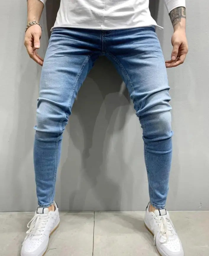 Mens Black Jeans Slim Fit Quality Gray Casual Male Jeans Pants Skinny Fit Men Pants Hip Hop Streetwear Cotton Denim Trousers