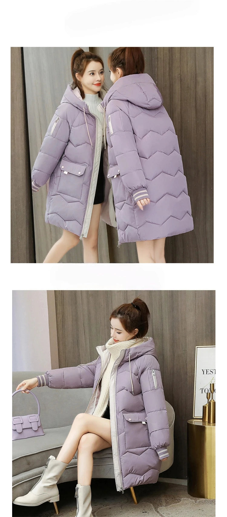 Winter Women Jacket Coats Long Parkas Female Down Cotton Hooded Overcoat Thick Warm Jackets Windproof Casual Student Coat