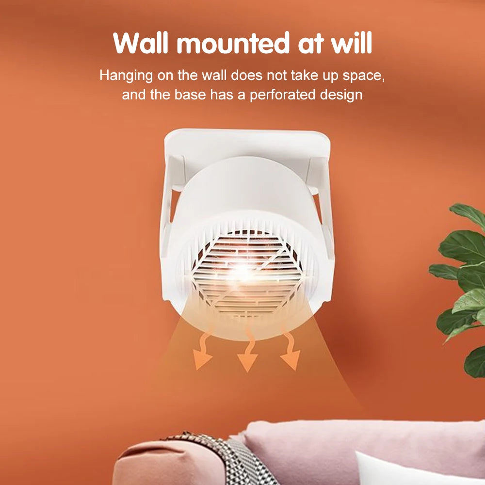 Mini Desktop Electric Heater for Home, Portable Heater for Office Desk, Compact Warm Air Fan for Cozy Feet and Home Use