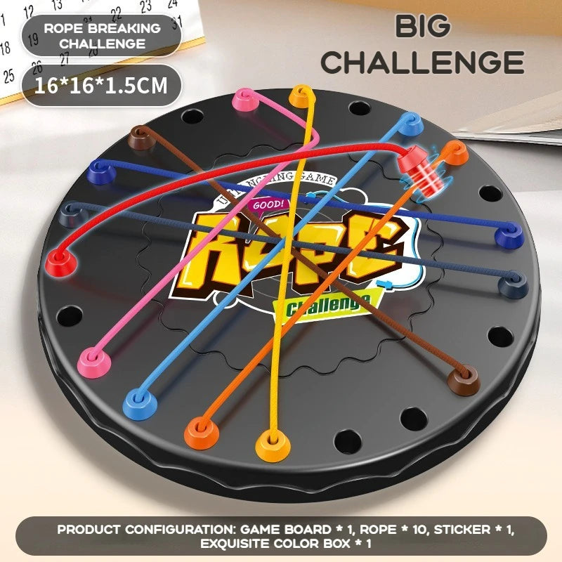 Kid Rope Knots Puzzle Board Game Color Line Twisted Connected Ropes  Table Game Parent Child Interactive Toy Birthday Present