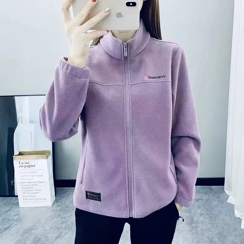 Fleece Jacket Women Can Be Worn In Autumn and Winter Thickened Double-sided Fleece Polar Fleece Jacket