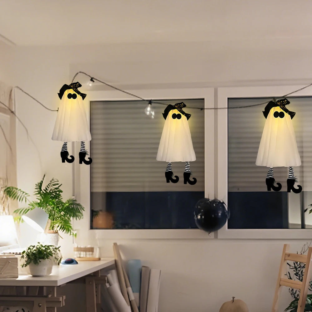 Halloween LED Light Up Witch Ghost for Halloween Party Home Indoor Outdoor Yard Decoration Scary Hanging Ornaments Gift