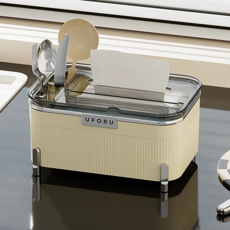 Uforu Desktop Multifunctional Storage Box |   Holds Remote Controls & Small Electronics |   Organizer for Home & Office