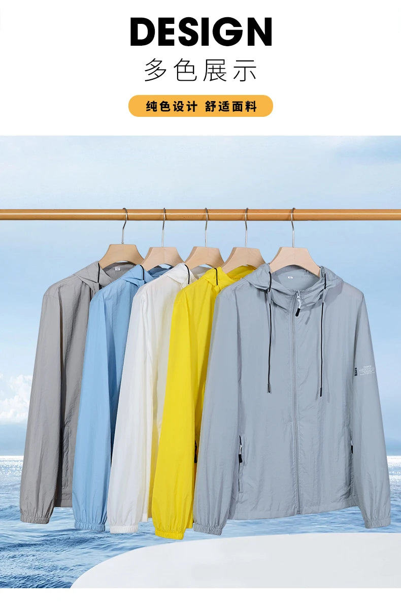 2025 Summer Hooded Jacket Men Women Sun Protection Clothing Fishing Hunting Clothes Quick Dry Skin Windbreaker
