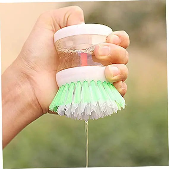 Random Color Kitchen Wash Pot Dish Brush Washing Utensils with Washing Up Liquid Soap Dispenser Household Cleaning Accessories