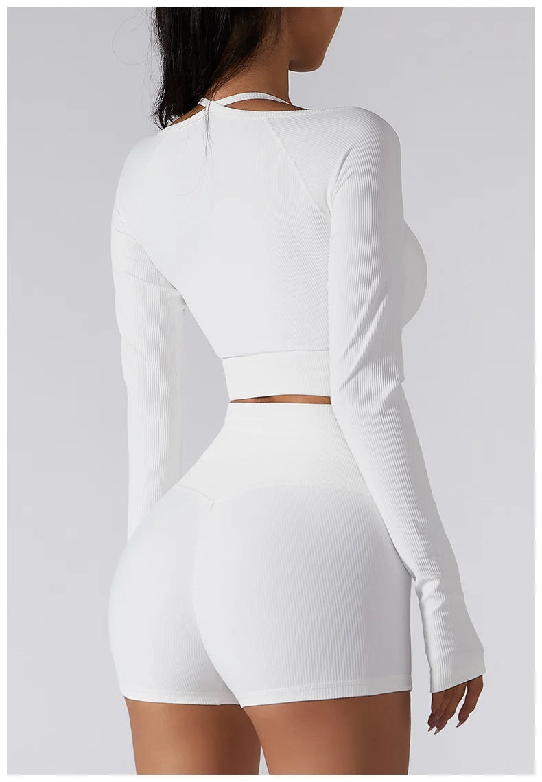 Yoga Suit Set Women in Summer Shock-absorbing Gathering Beautiful Back Underwear Running Tight Fitting Elastic Fitness Yoga Suit