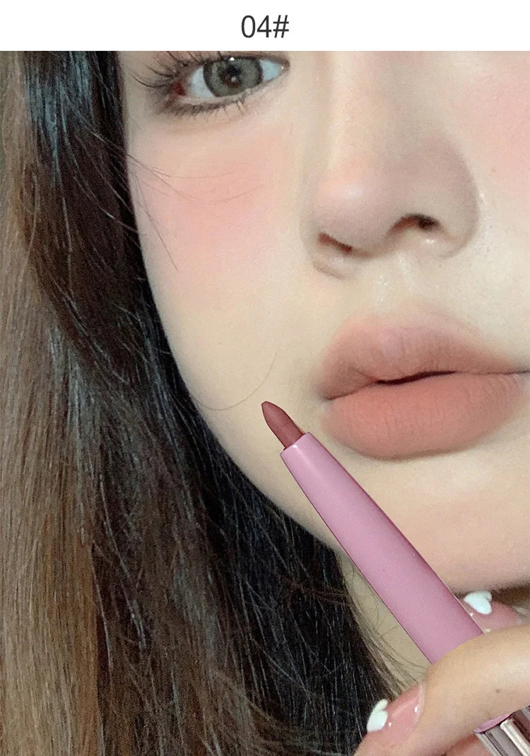 Nude Lip Liner with Lip Brush Cappuvini Korean Style Lip Makeup Long Last Velvet Matte Lipstick