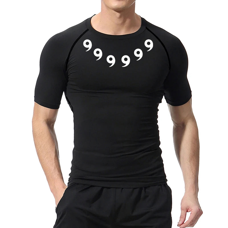 Print Compression Shirts for Men Gym Workout Athletic Quick Dry Tshirts Tops Training Running Baselayers Undershirts Rash Guard