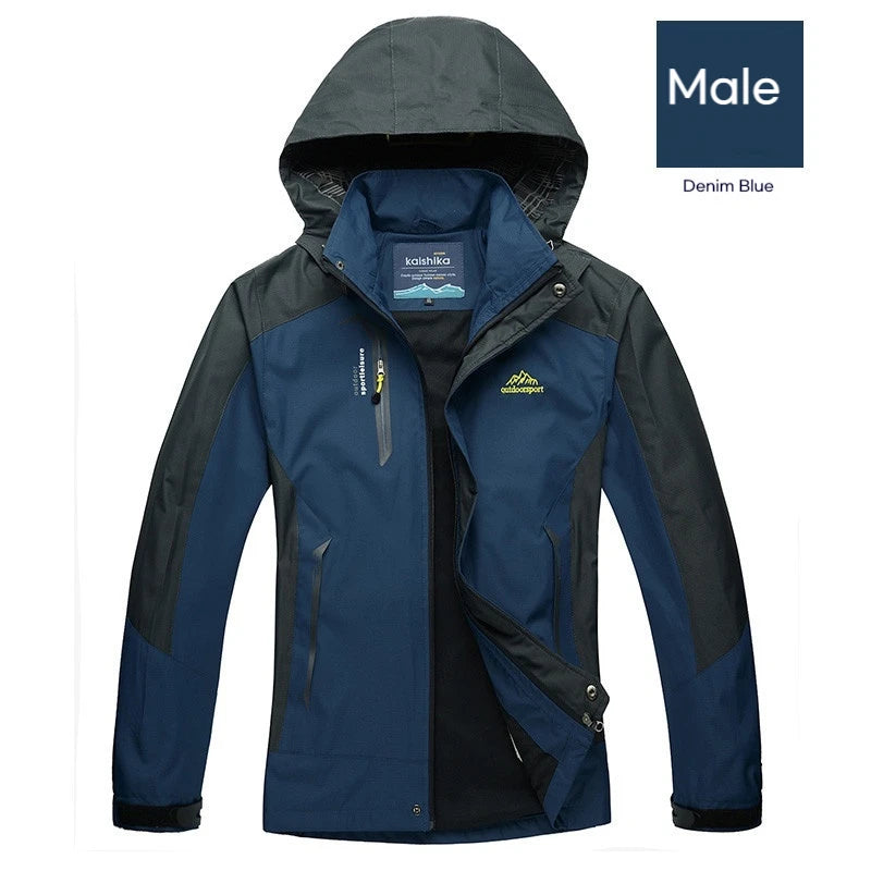 Camping Hiking Jacket Men Autumn Outdoor Sports Coats Climbing Trekking Windbreaker Travel Waterproof Jackets Black