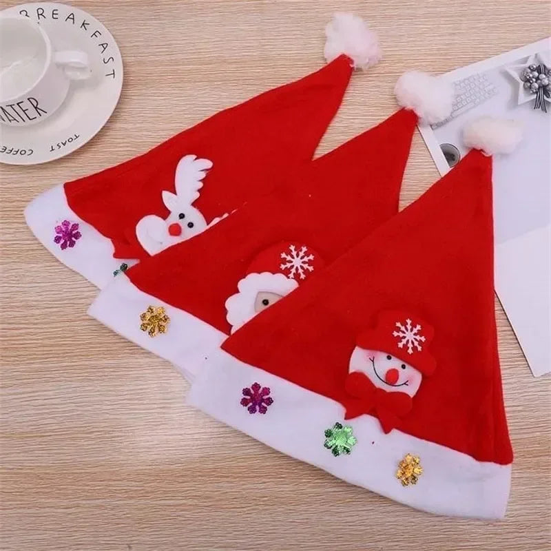 Hat New Year Costume Santa Claus Xmas Winter Gift Decor Christmas LED Hat New Year Cute Kids Adults Cap Navidad Children Girl