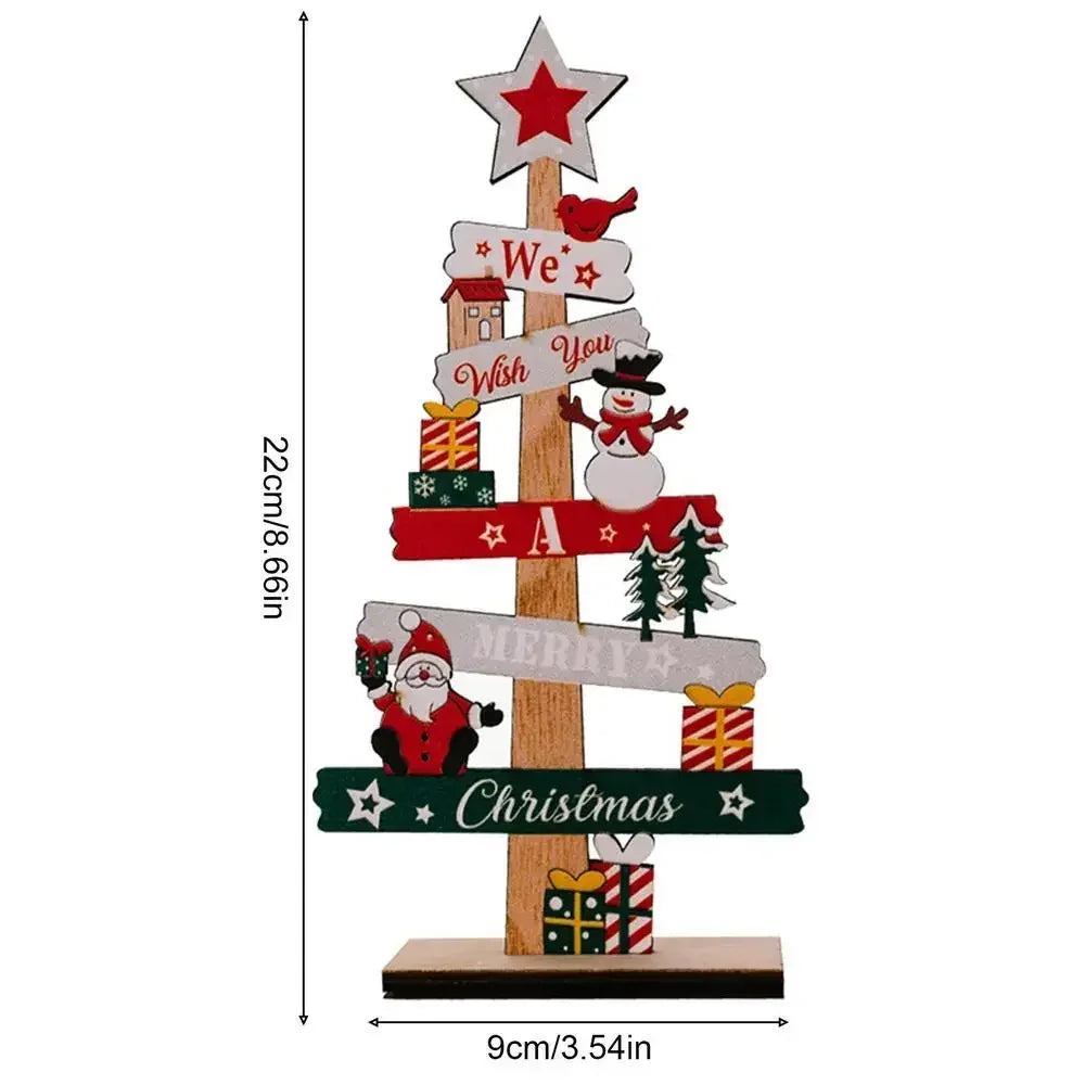 Christmas Santa Claus DIY  Wooden Crafts Xmas Tree Wall Ornament Natal Navidad Merry Christmas Decor 2025 Happy New Year 2026