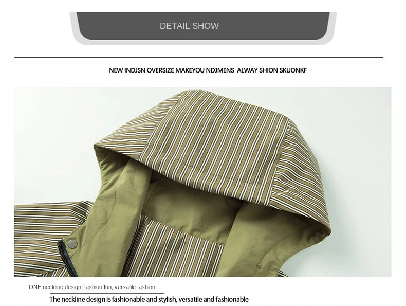 Mens Cross Border Jacket 2025 Spring Autumn American Style Hooded Cargo Jacket  Teenager Casual Versatile Outdoor Sports Outerwe