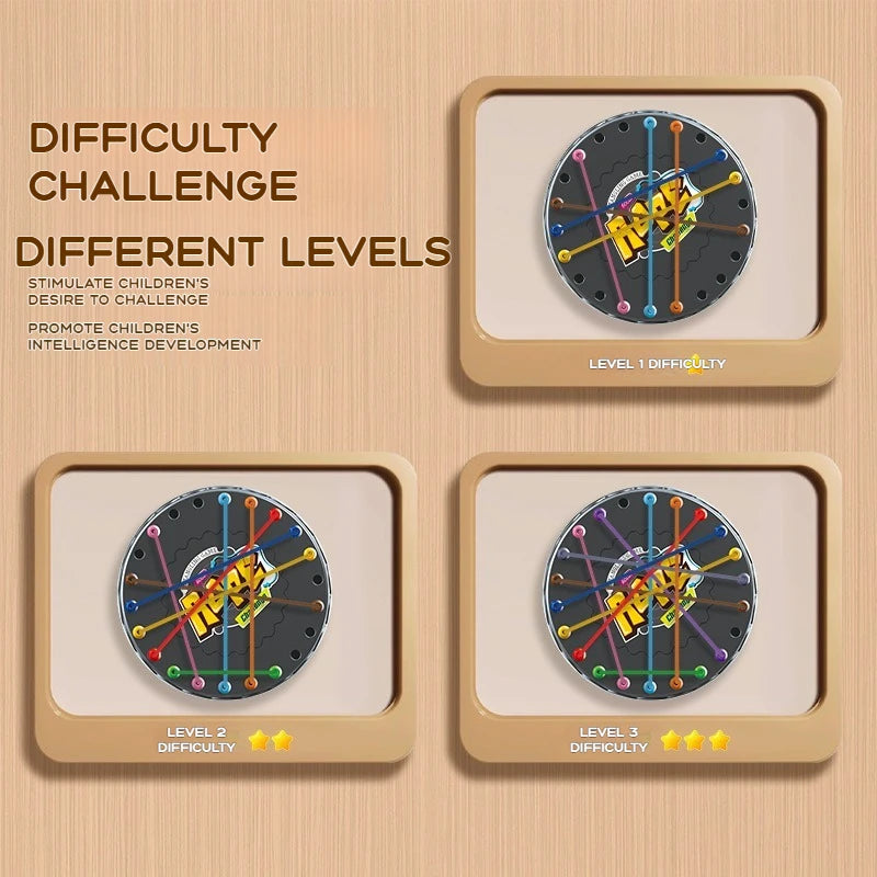 Kid Rope Knots Puzzle Board Game Color Line Twisted Connected Ropes  Table Game Parent Child Interactive Toy Birthday Present