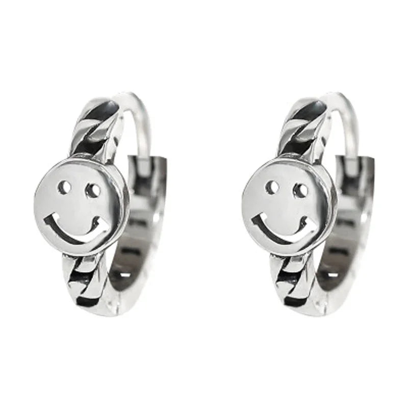 925 sterling silver retro Smile earrings new female niche design luxury premium earrings