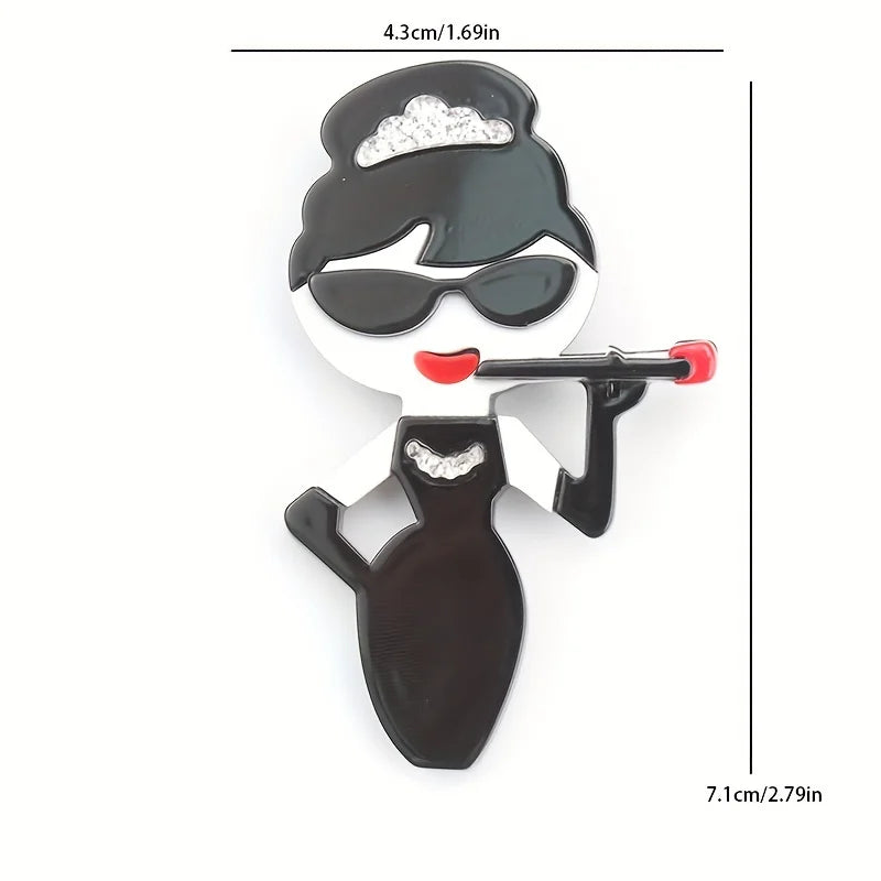 women's acrylic portrait brooch fashion clothing accessories pins