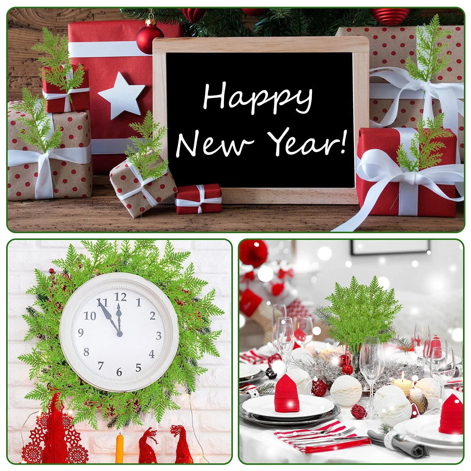 Christmas Decoration Glitter Branches Berries Artificial Flower Bouquet Christmas Tree Ornaments for Home New Year 2025 Navidad