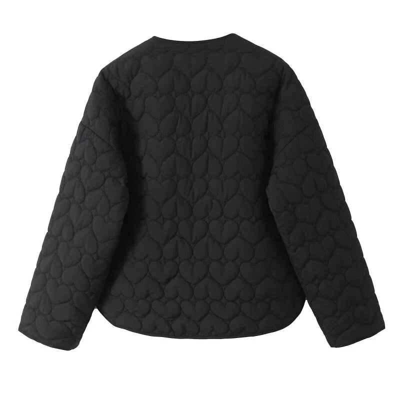 Cotton-Padded Jacket for Women, O-Neck Tops, Thickened Loose Coat, Warm Winter Outwear, Fashion Jacket