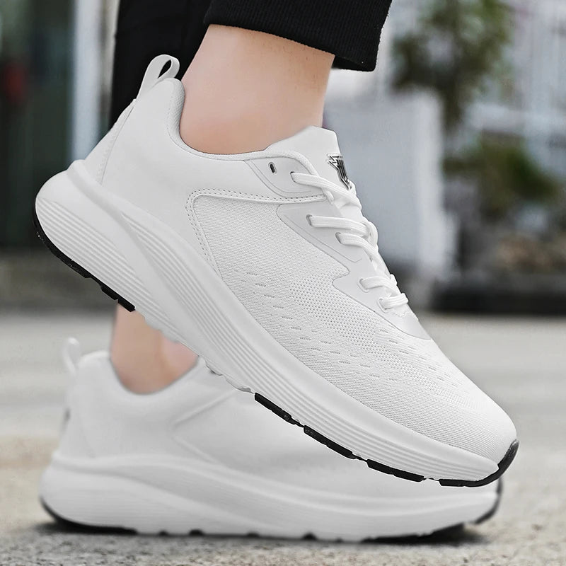 Shoes for Men Breathable Wear Resistant Athletic Training Sneakers White Sports Shoes Tennis Men's Running Walking Travel Shoes