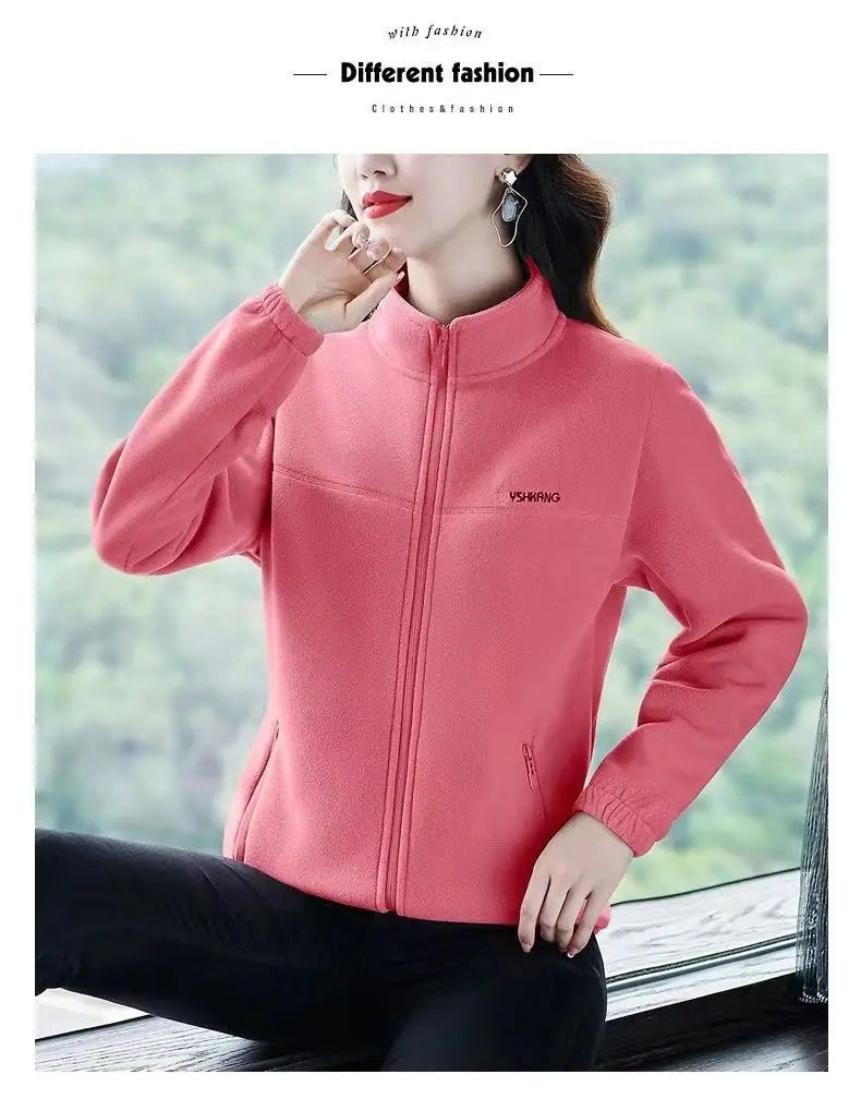 Fleece Jacket Women Can Be Worn In Autumn and Winter Thickened Double-sided Fleece Polar Fleece Jacket