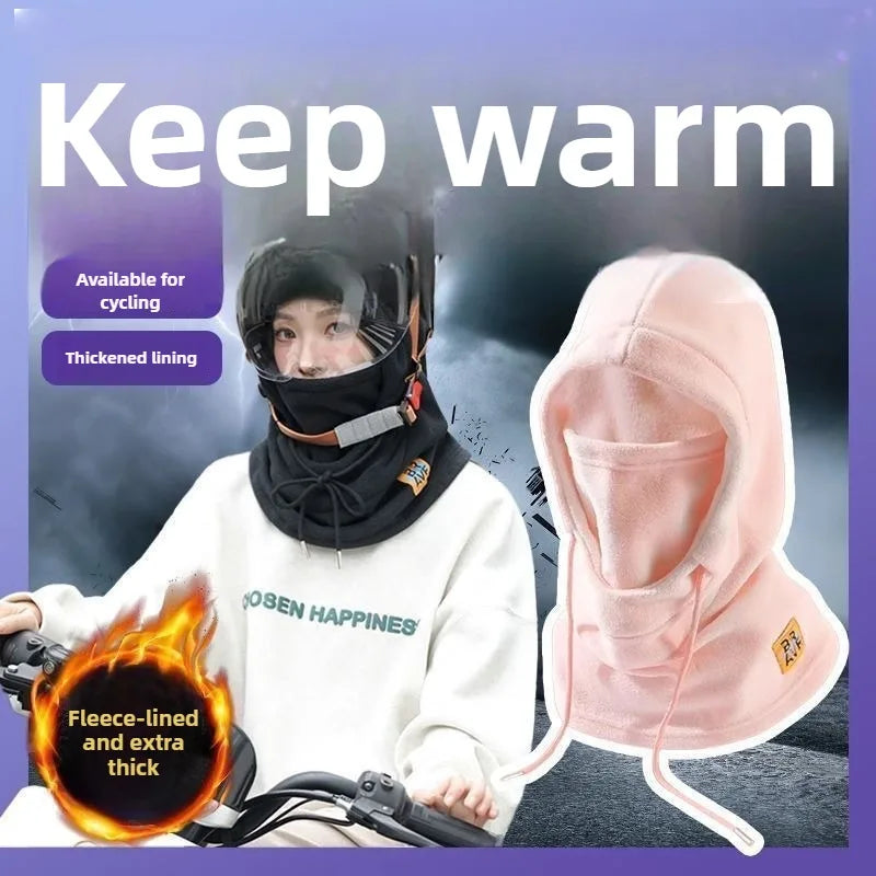 Winter Thermal Neck Warmer Outdoor Fleece Balaclava Scarf Skiing Face Mask Snood Hood Hat Windproof Keep Warm Cycling Cap