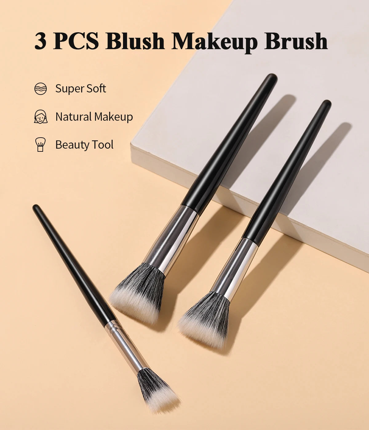 Bethy Beauty Large Angled Makeup Brush Stippling Brush Blush Brush For Contouring Sculpting Highlighting Blending Buffing