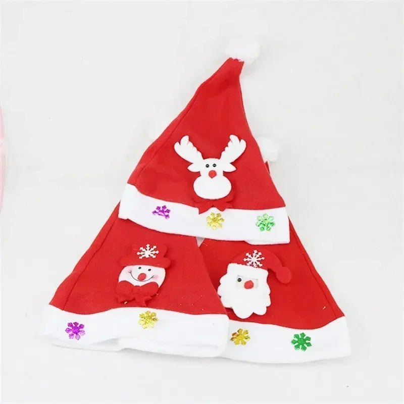 Hat New Year Costume Santa Claus Xmas Winter Gift Decor Christmas LED Hat New Year Cute Kids Adults Cap Navidad Children Girl