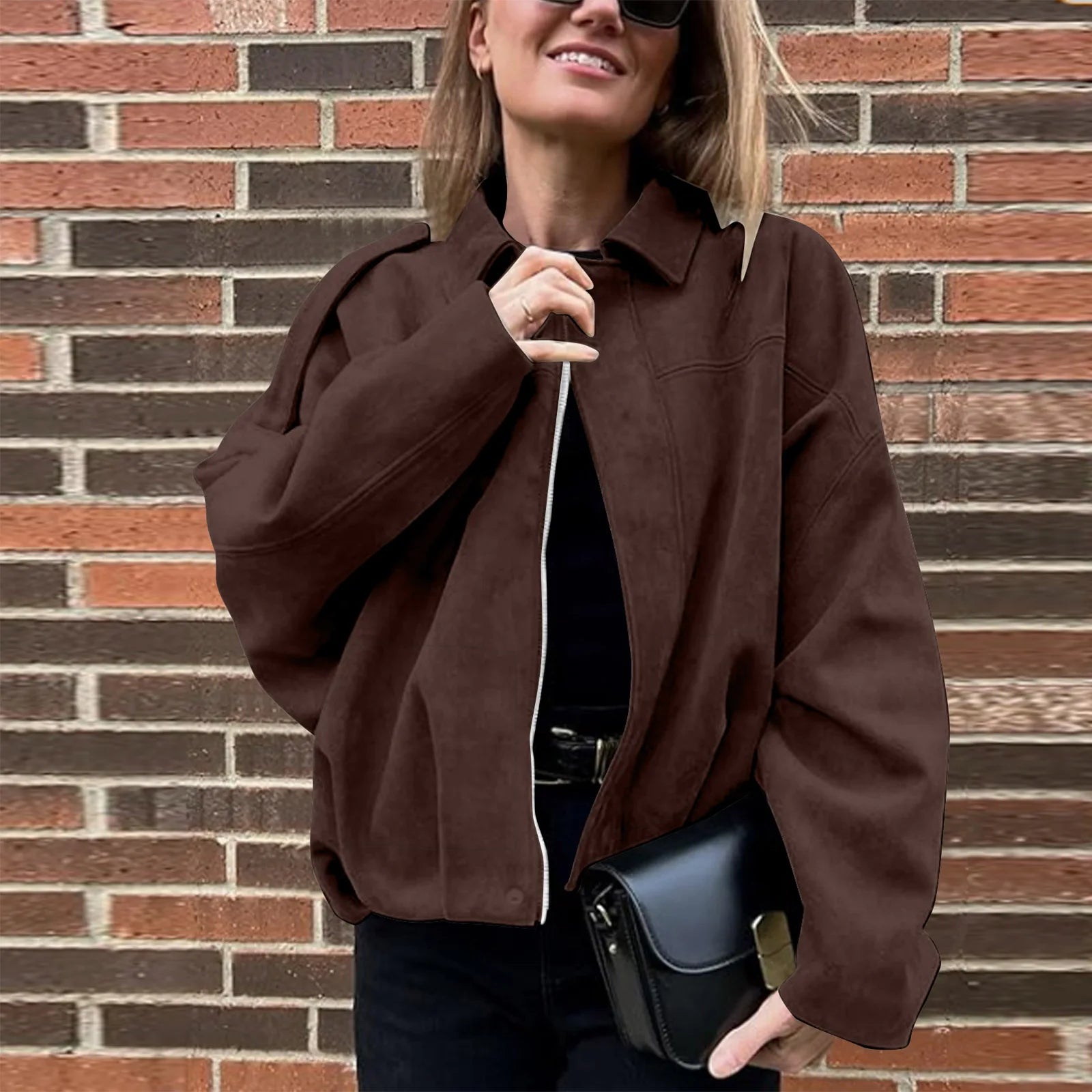 Women's Jackets Coat Fashion Turn-down Collar Long Sleeve Loose Coats Vintage Female Outerwear Chic Street Youth Jackets Tops