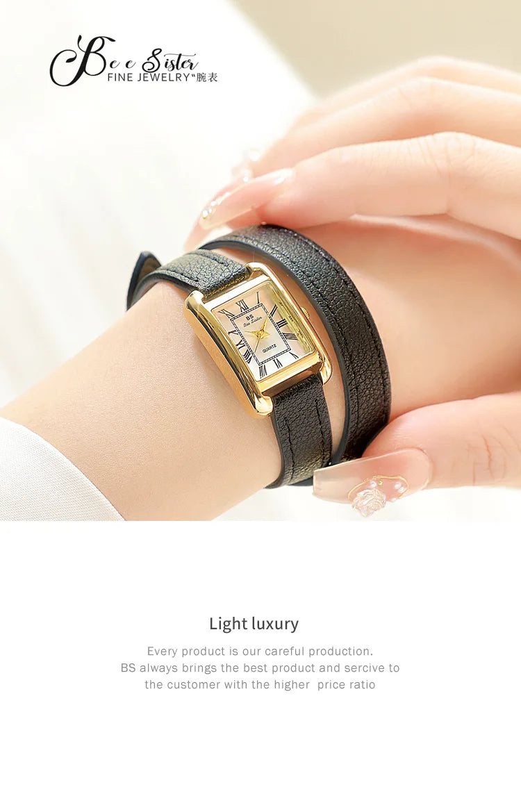 Women Watches 2025 Casual Vintage Leather Watch For Women Fashion Quartz Wristwatches Rose Gold Square Clock Gift For Girlfriend