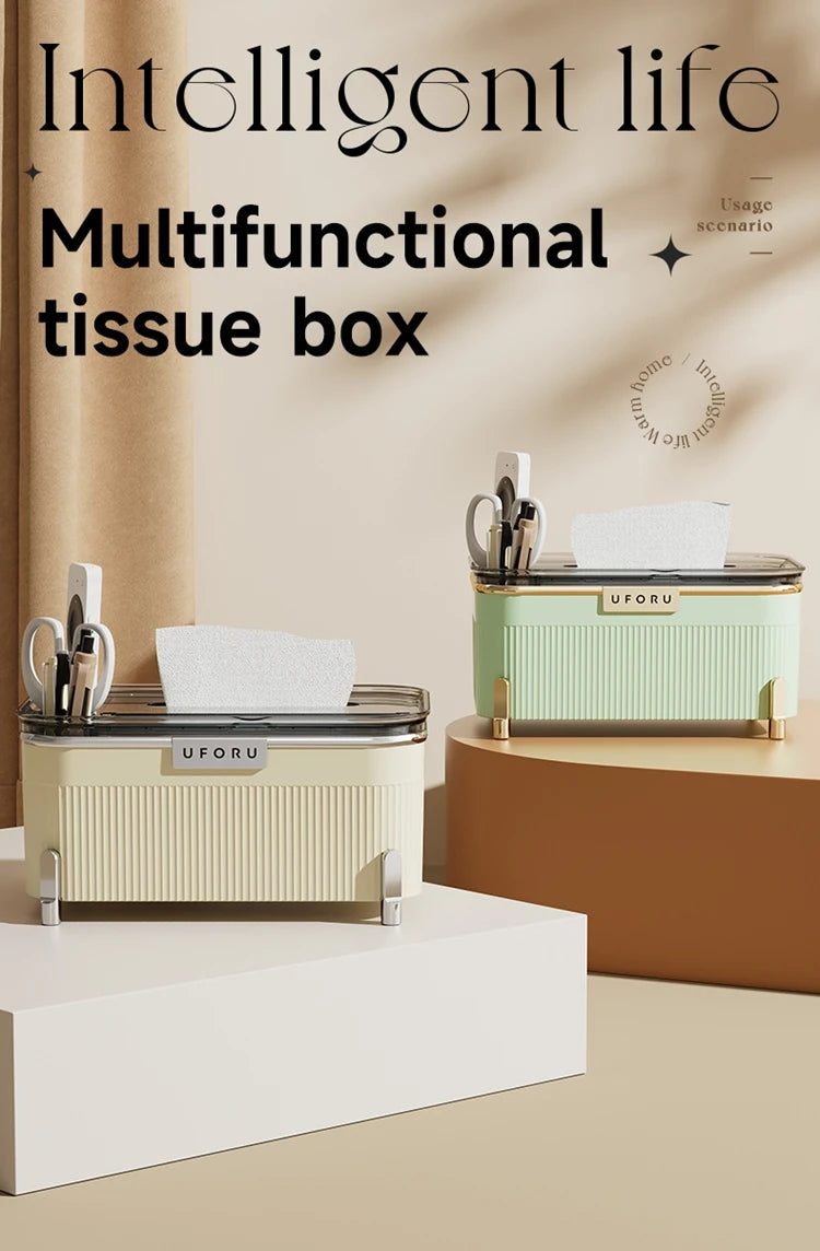 Uforu Desktop Multifunctional Storage Box |   Holds Remote Controls & Small Electronics |   Organizer for Home & Office