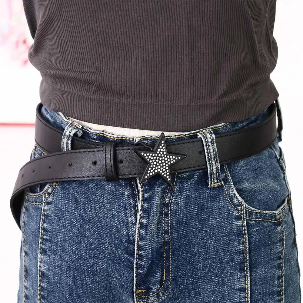 Accessories Alloy Width Waist Belt PU Leather Retro Women Waist Belt Adjustable Waistband Corset Belt Star Buckle Belt