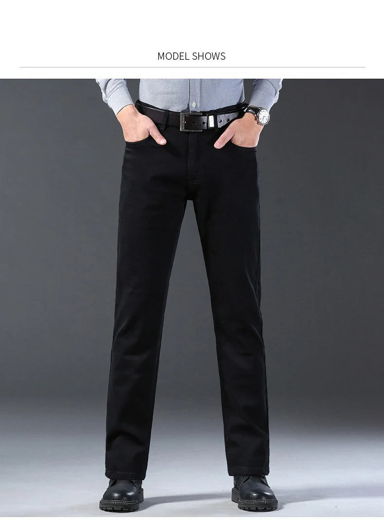 Men Classic Advanced Fashion Brand Jeans Jean Homme Man Soft Stretch Black Biker Masculino Denim Trousers Mens Pants Overalls