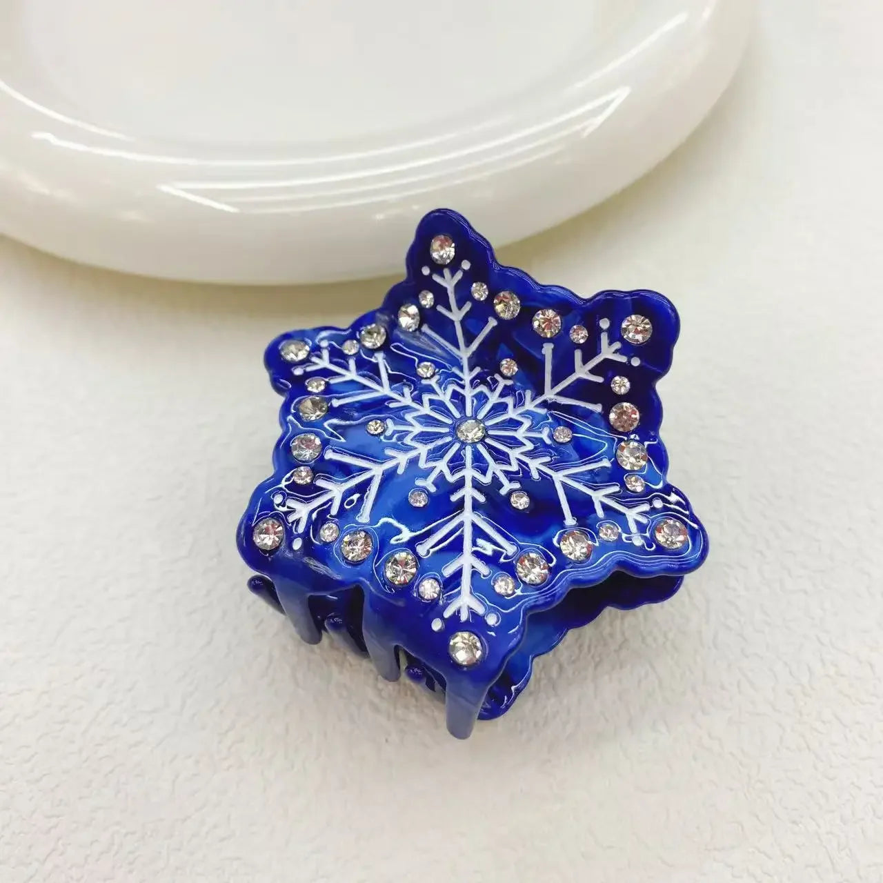 2025 NEW Winter Christmas Series Hair Claw Acetate Claw Clips Rhinestone Snowflake Hair Clips Hair Accessories for Women Girls