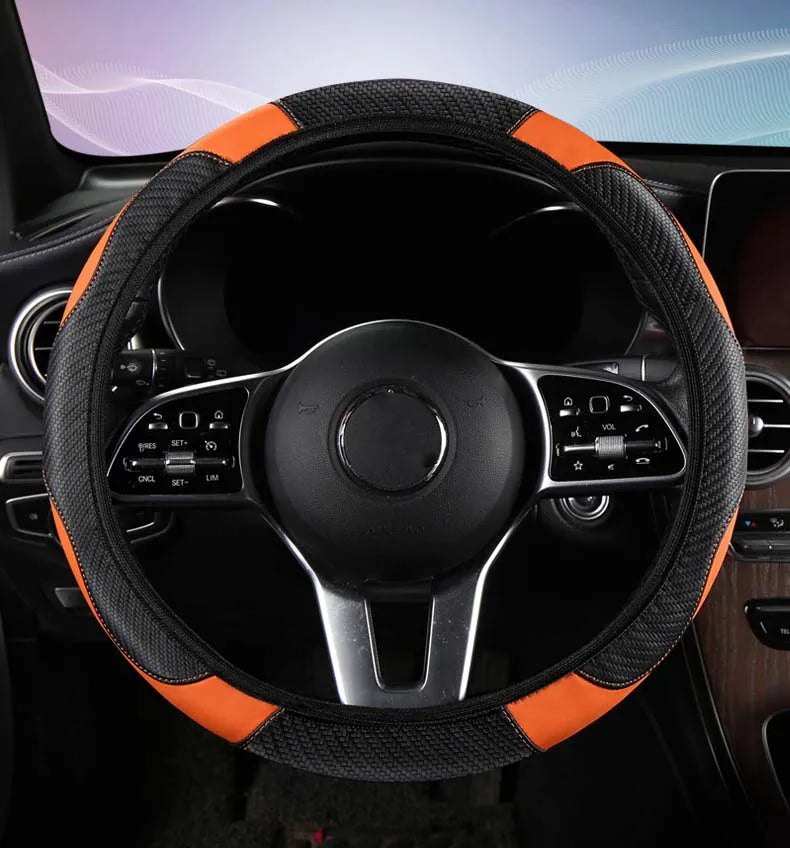 Non-inner-ring Automobile Steering Wheel Cover Leather Four Seasons for Spring Summer Autumn Winter for Men and Women