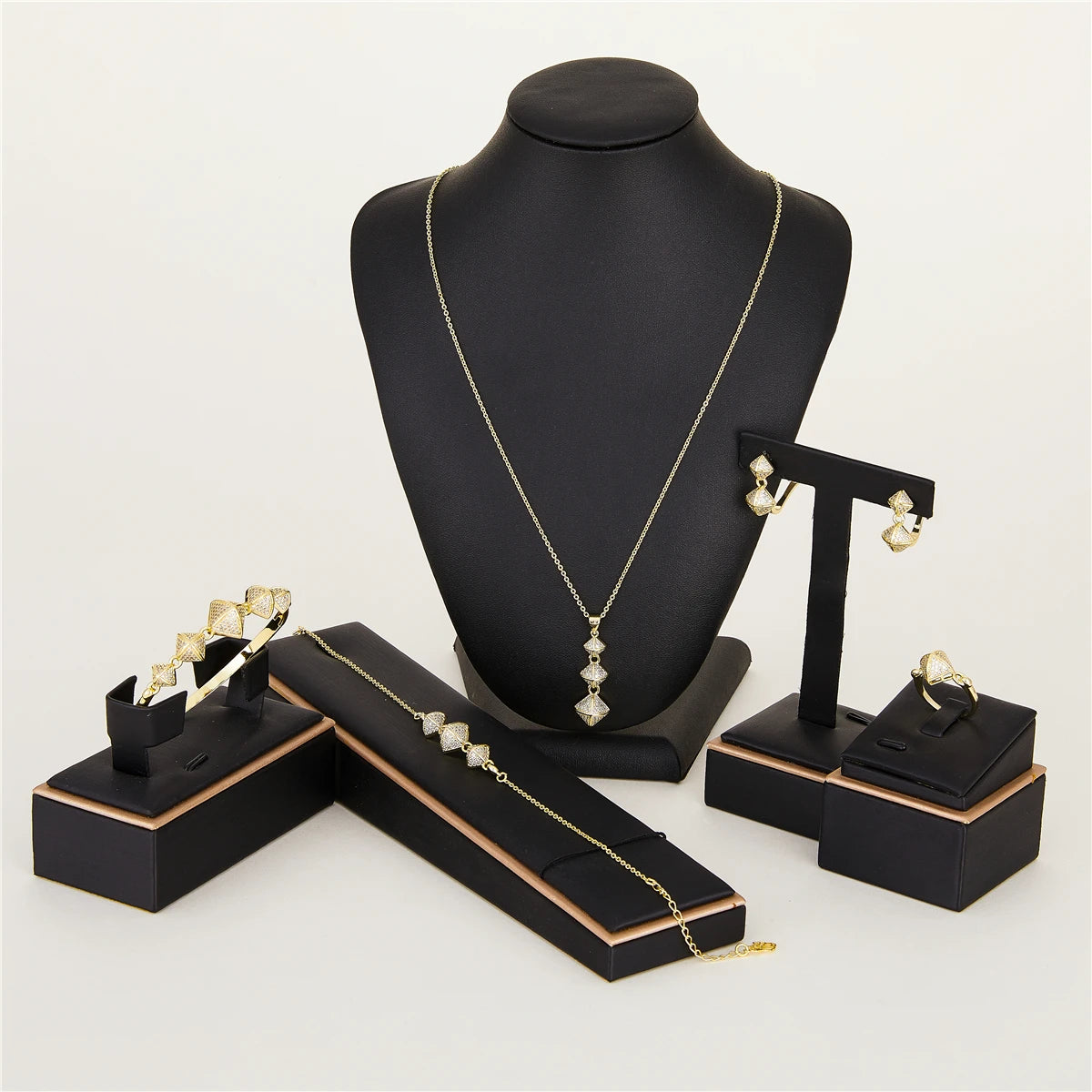 June 2023 Jewelry Set Gold Necklace Earrings women's rings Brida jewelry set holiday gift Moroccan gold jewelry set