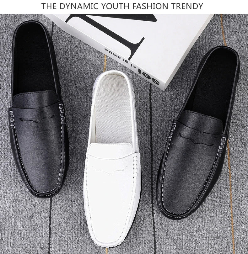 Shoes Men's 2025 Spring/Autumn New Casual Leather Shoes for Driving Flat Bottomed Man Shoes  Designer Loafers Men