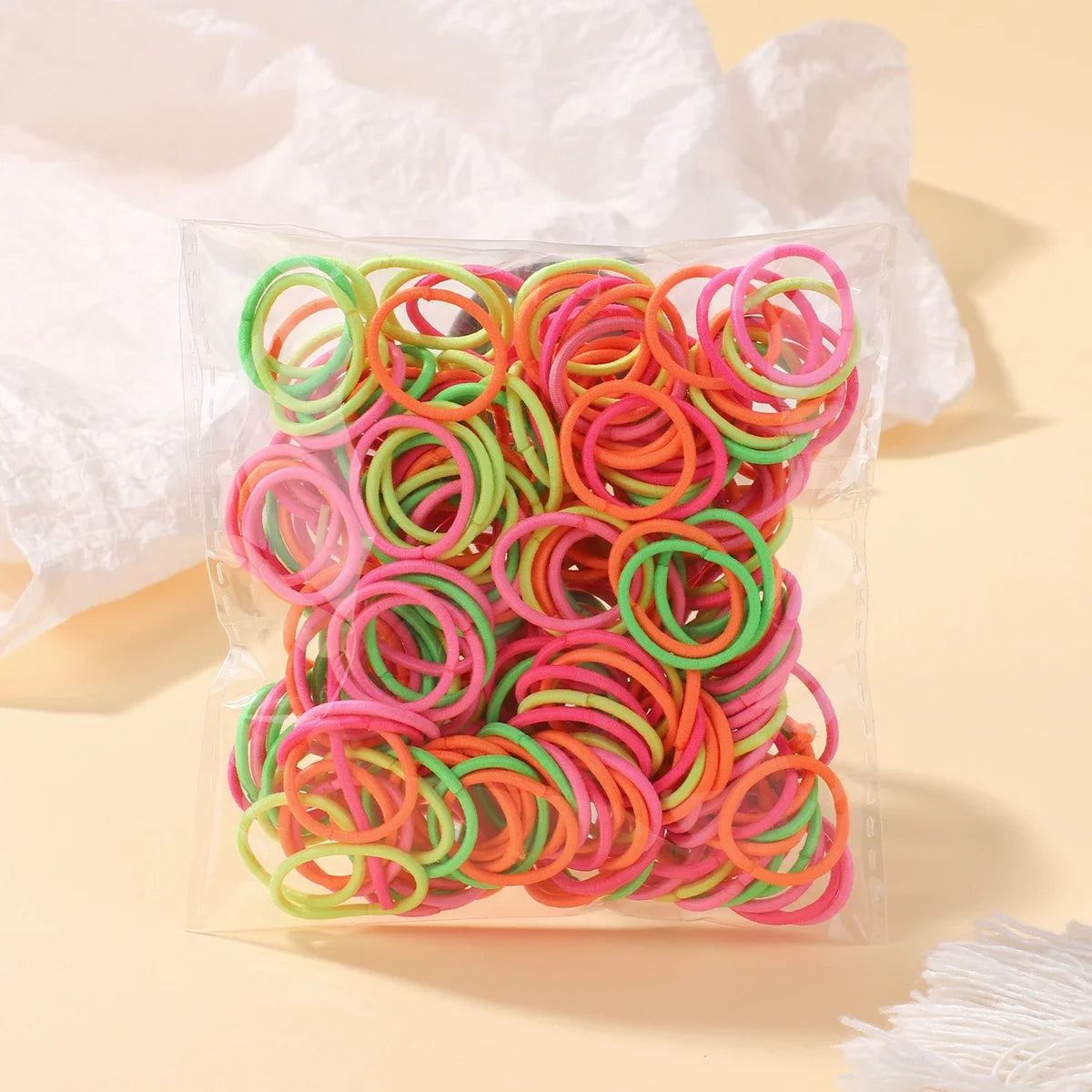 100/200Pcs Girls Colorful Hair Bands Set Nylon Elastic Rubber Band Children Ponytail Holder Scrunchies Kids Hair Accessories