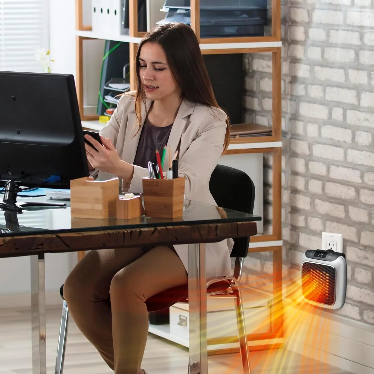 2025 New 800W Mini Electric Heater | Wall Mounted & Portable | Remote Control 3S Fast Heating | Household Office Heating Fan