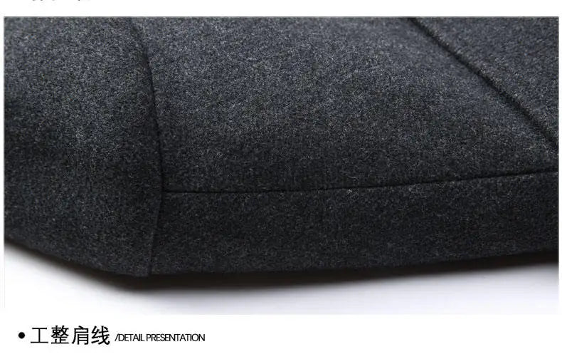 Men's woolen jacket, fashionable short style for middle-aged men's autumn and winter, lapel wool warm coat, thickened top for da
