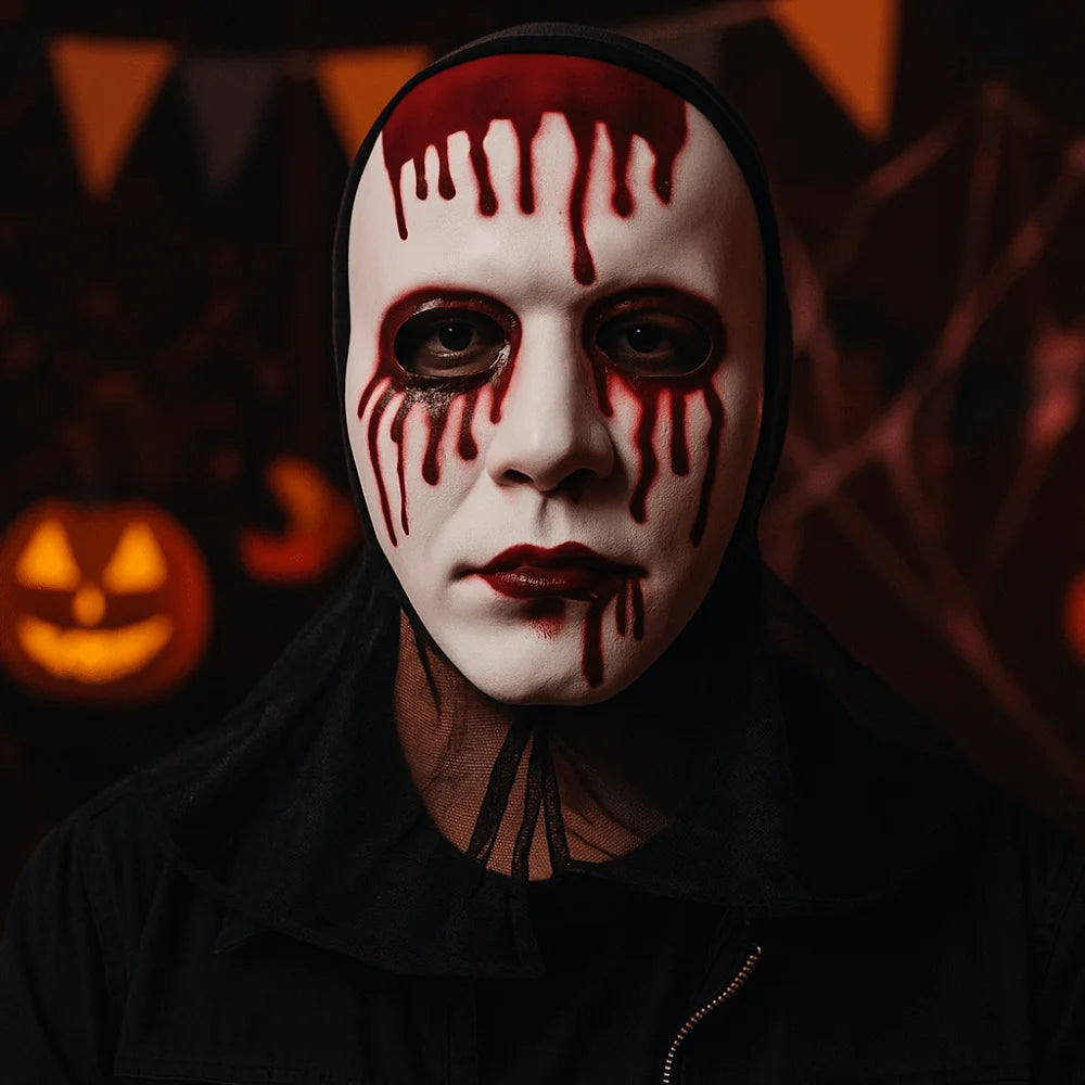 Scary Makeup Scary Look Halloween Mask Reusable Realistic Blood Party Costume Props Plastic Performance Mask Haunted House