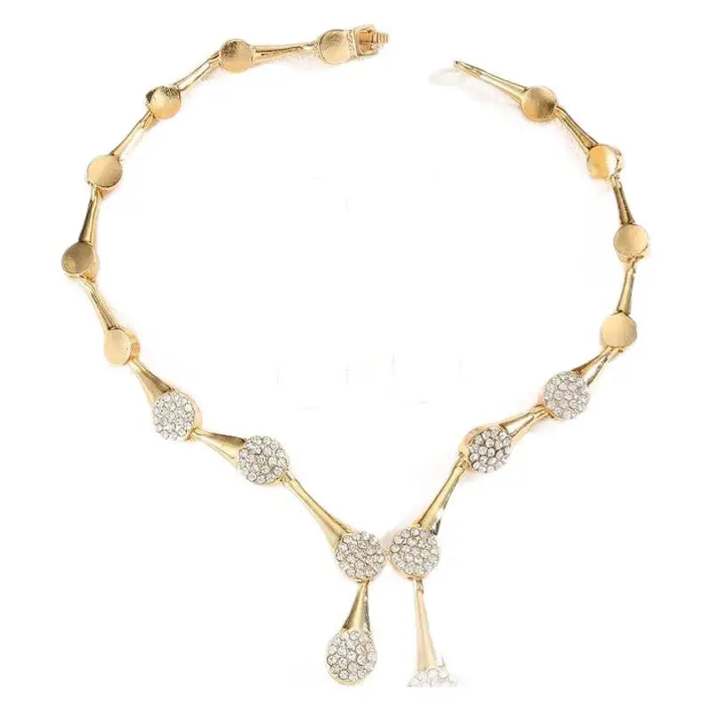 Necklace Earrings Exquisite Set Golden Quiet Elegant Bridal Banquet Jewelry Gifts For Women