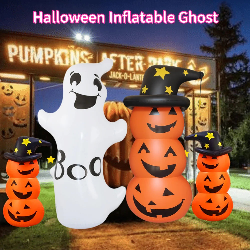 Halloween Inflatable Pumpkin Scary Ghost Model Windproof Stacked Inflatable Pumpkins Horror Festival Theme  Courtyard Haunted Ho