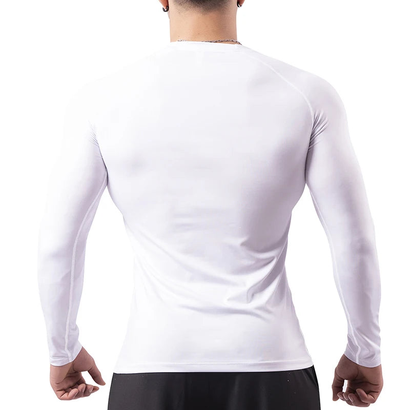 Print Compression Shirts for Men Gym Workout Athletic Quick Dry Tshirts Tops Training Running Baselayers Undershirts Rash Guard