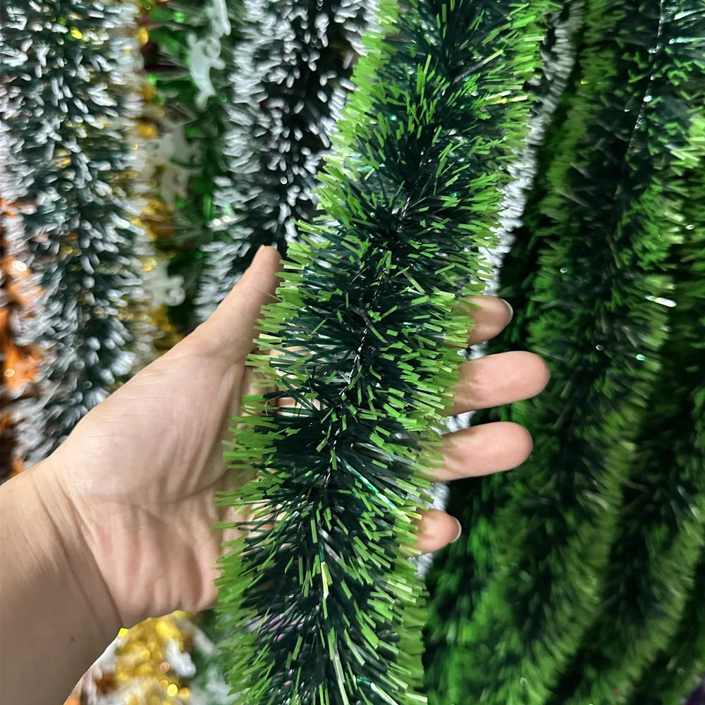 Christmas Tree Decorations Christmas Tinsel Garland Metallic Shiny Garland for Christmas Home and Living Room Decoration
