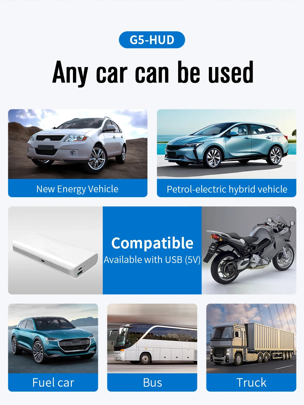 G5 GPS Car Head Up Display Auto Hud Smart System Tachometer Digital Speed Mileage Meter For All Car Universal Compass Projector